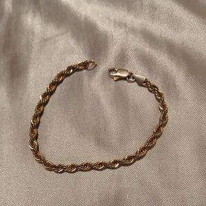 Gold Diamond Cut Rope Bracelet